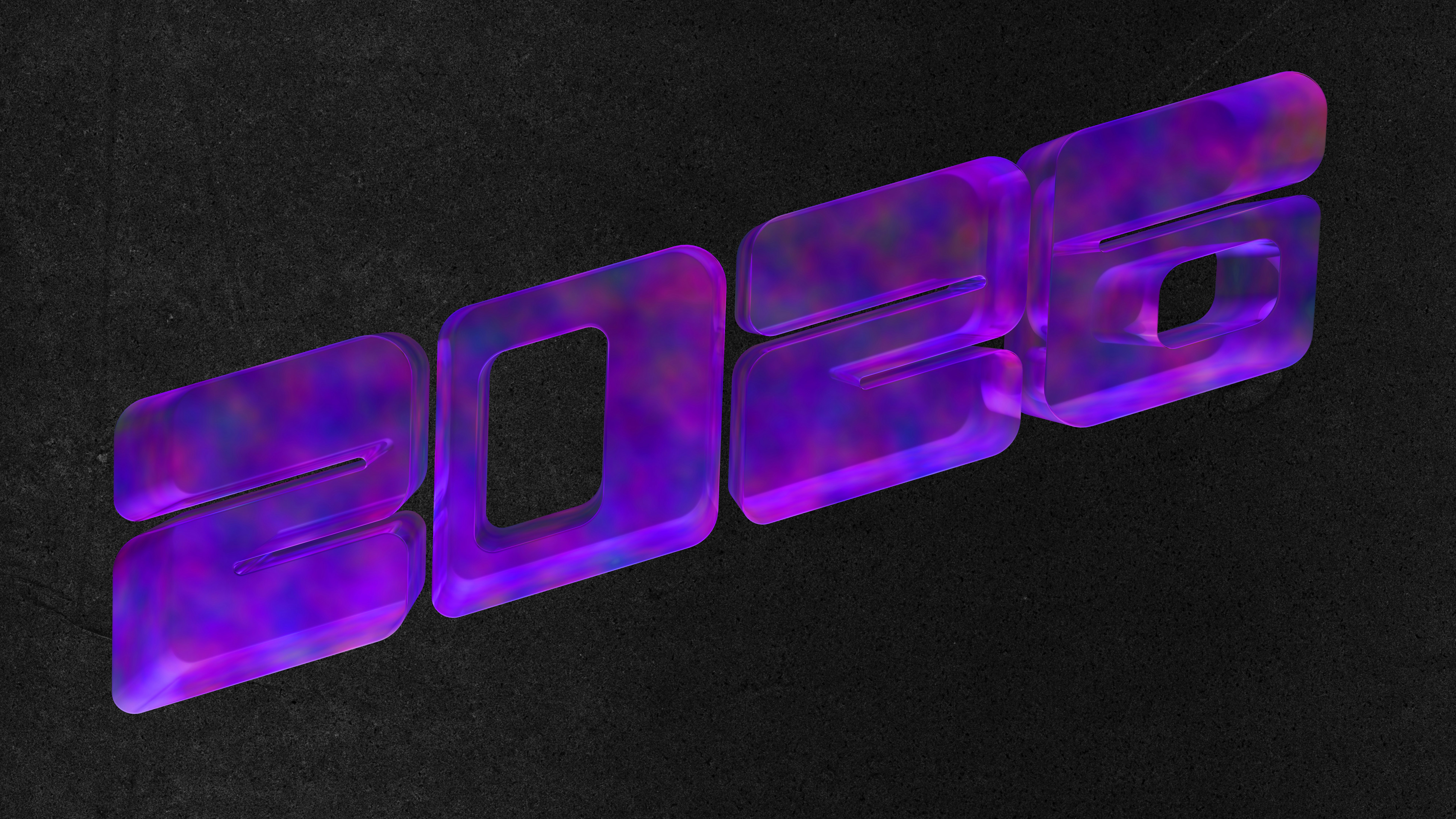 2026 Year Glass Text | Blender 3D