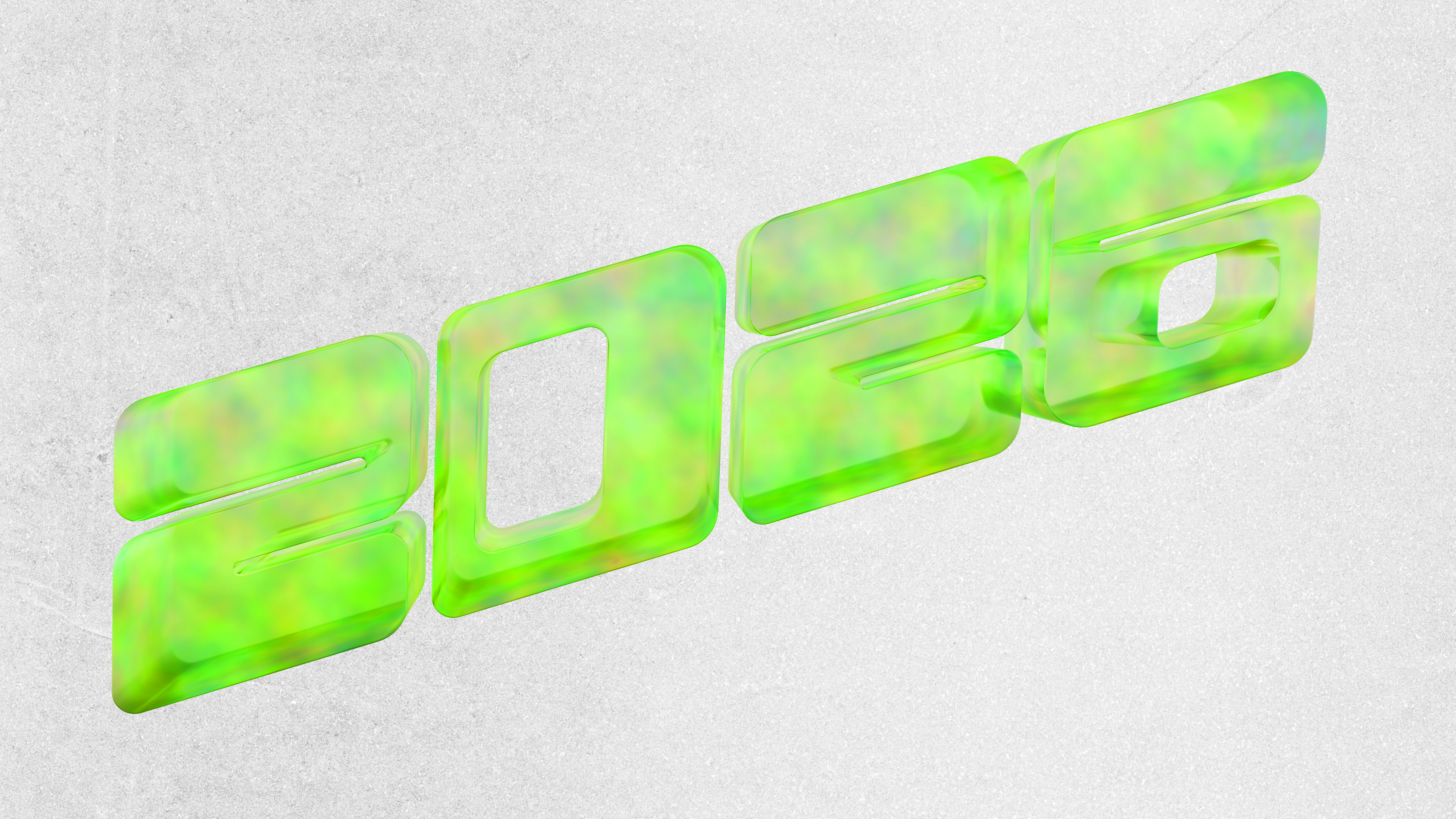 2026 Year Glass Text | Blender 3D
