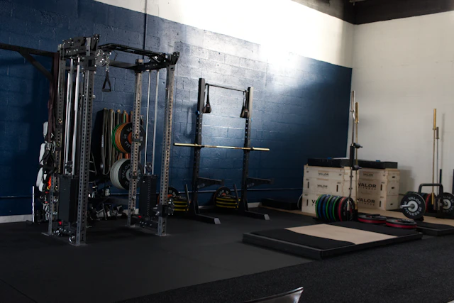 Modern gym with exercise machines
