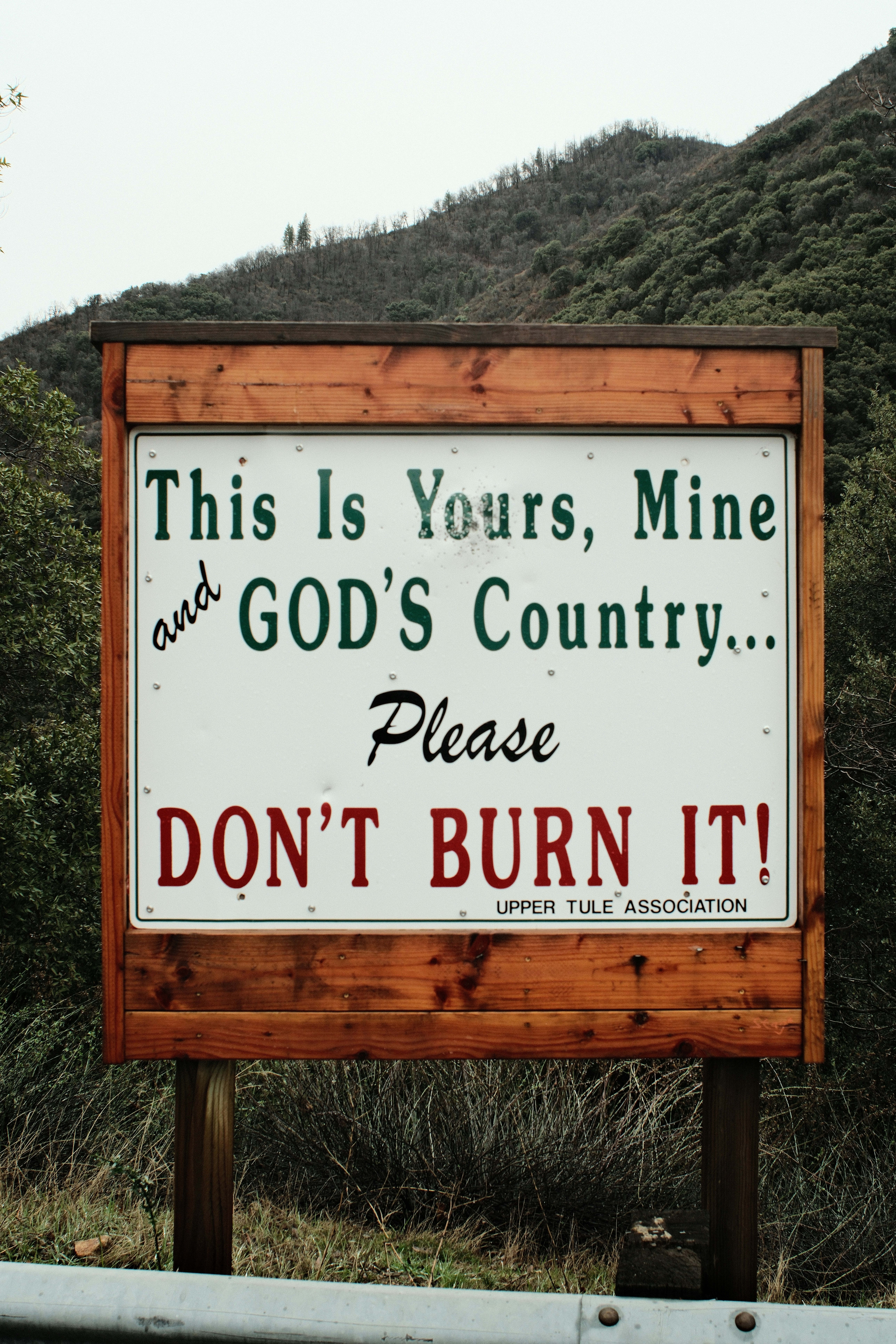 Sign warns 'please don't burn it!'