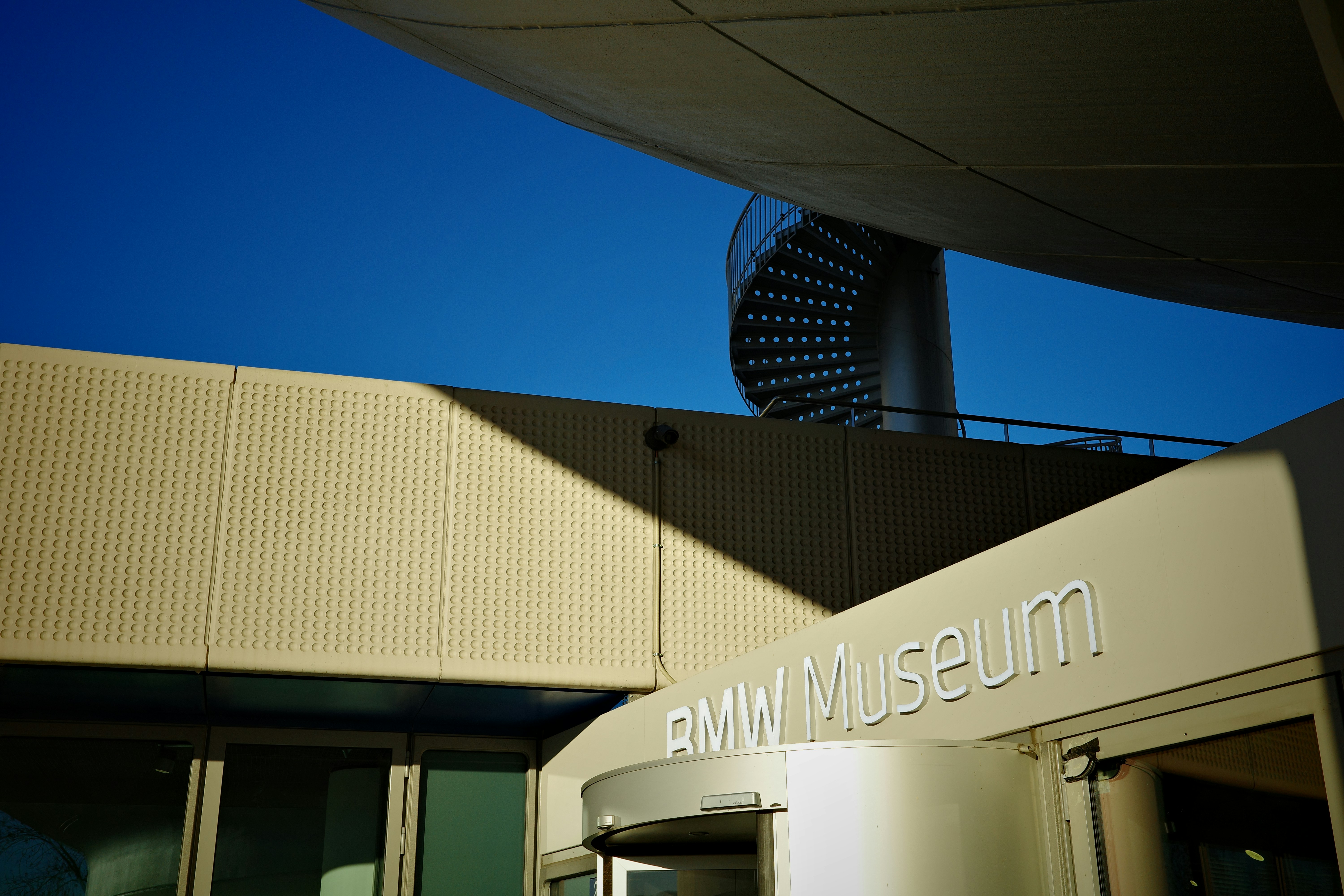 BMW museum entrance with modern architecture