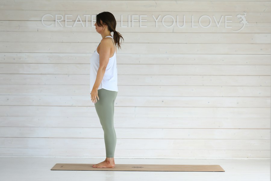 Deepti practising yoga