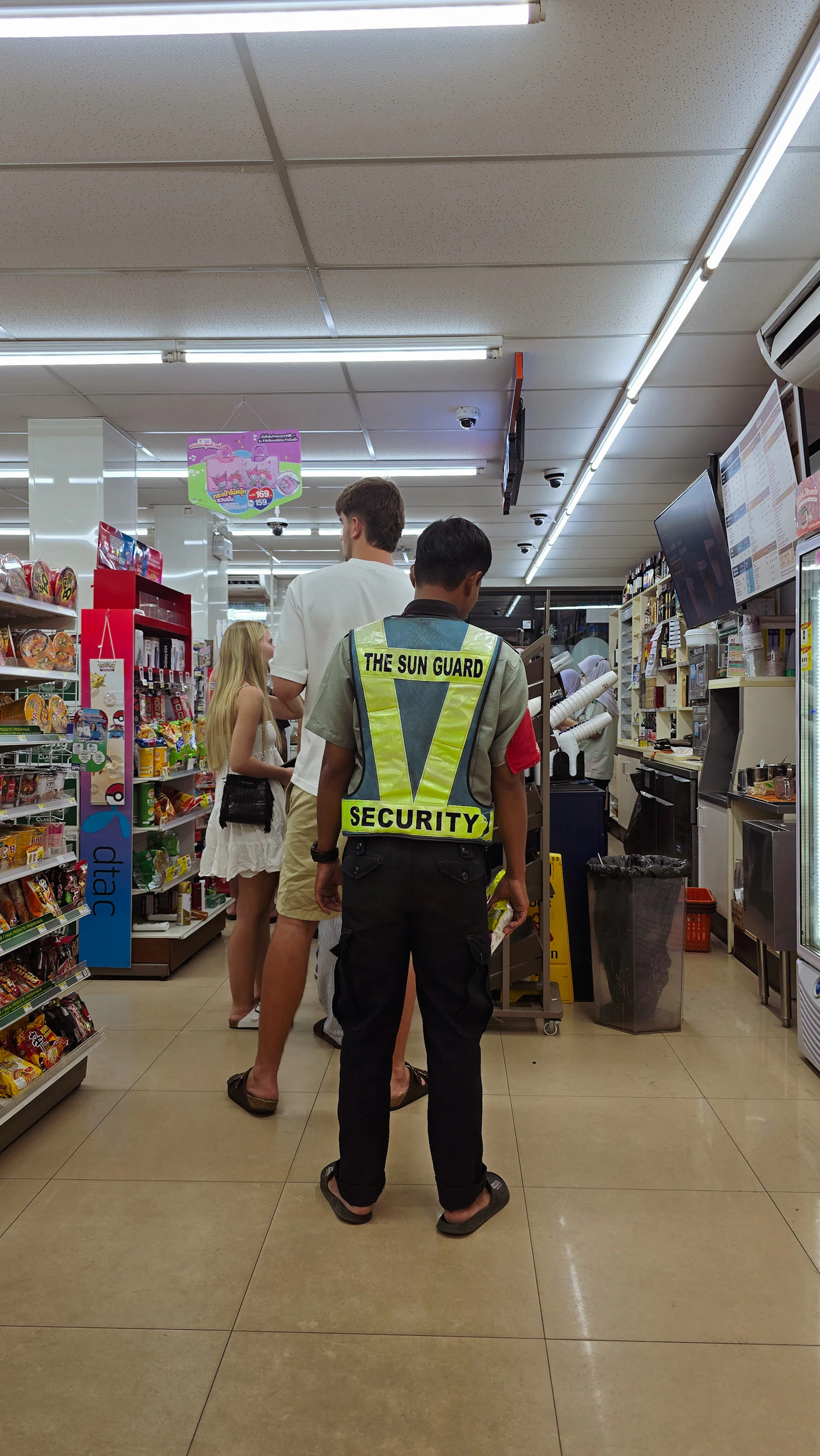 Security guard working in a retail environment