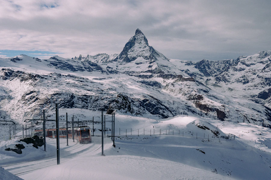 Snow-covered Matterhorn near Zermatt, Switzerland