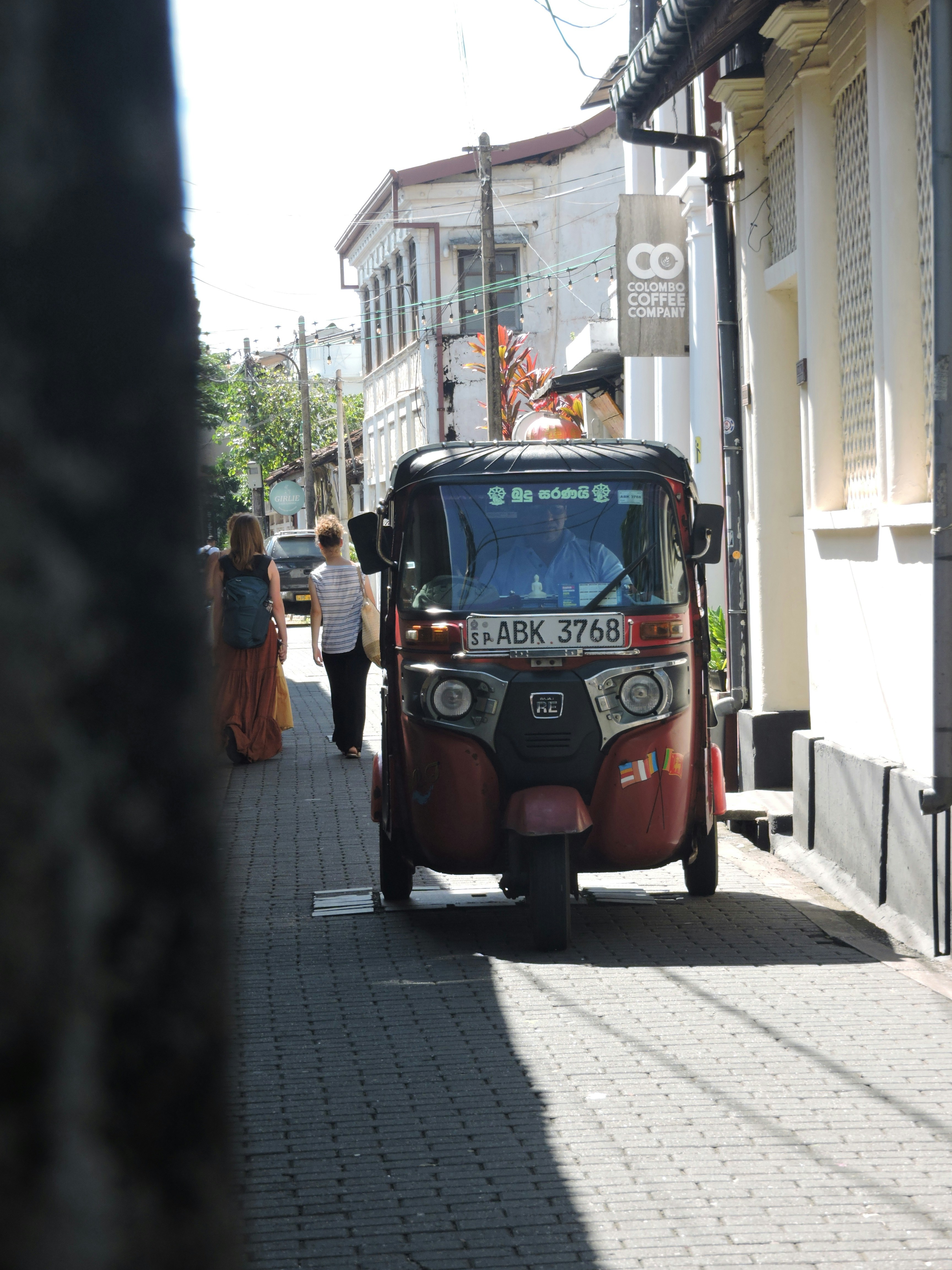 Tourist using ride app on phone