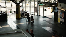Airport terminal departures hall