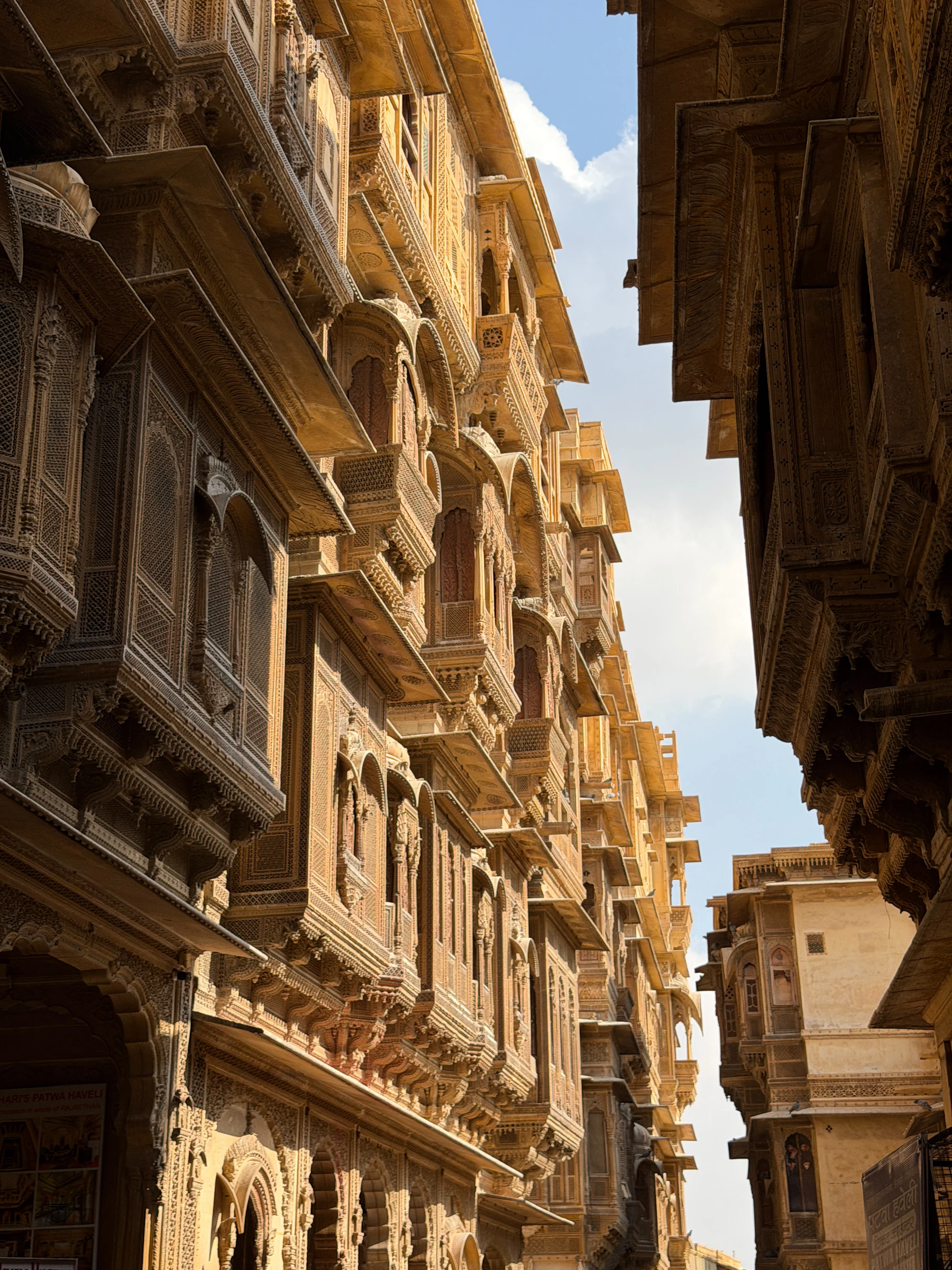Ornate carved sandstone facades in Jaisalmer (illustrative)