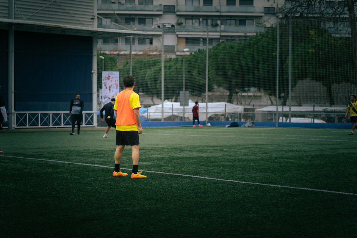 Futbol takımının antrenman anı, araştırmacının kendi çalışması değil