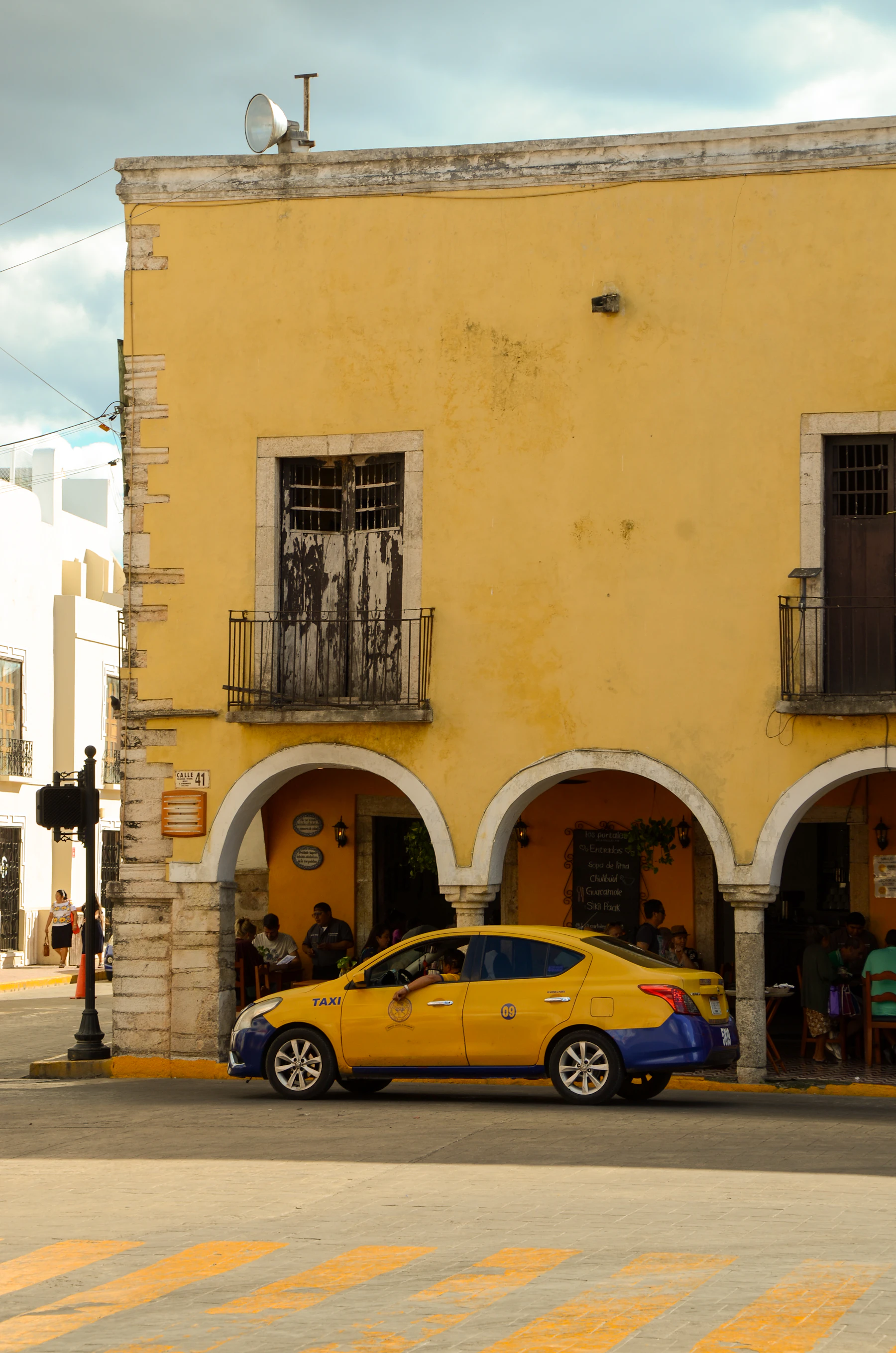 A yellow colonial building in Valladolid