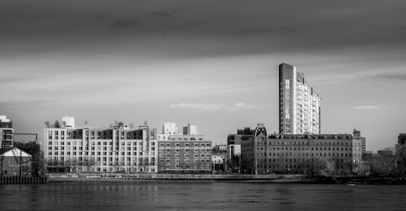 Astoria Queens skyline along the East River