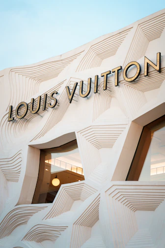 Louis vuitton store facade with unique architectural design