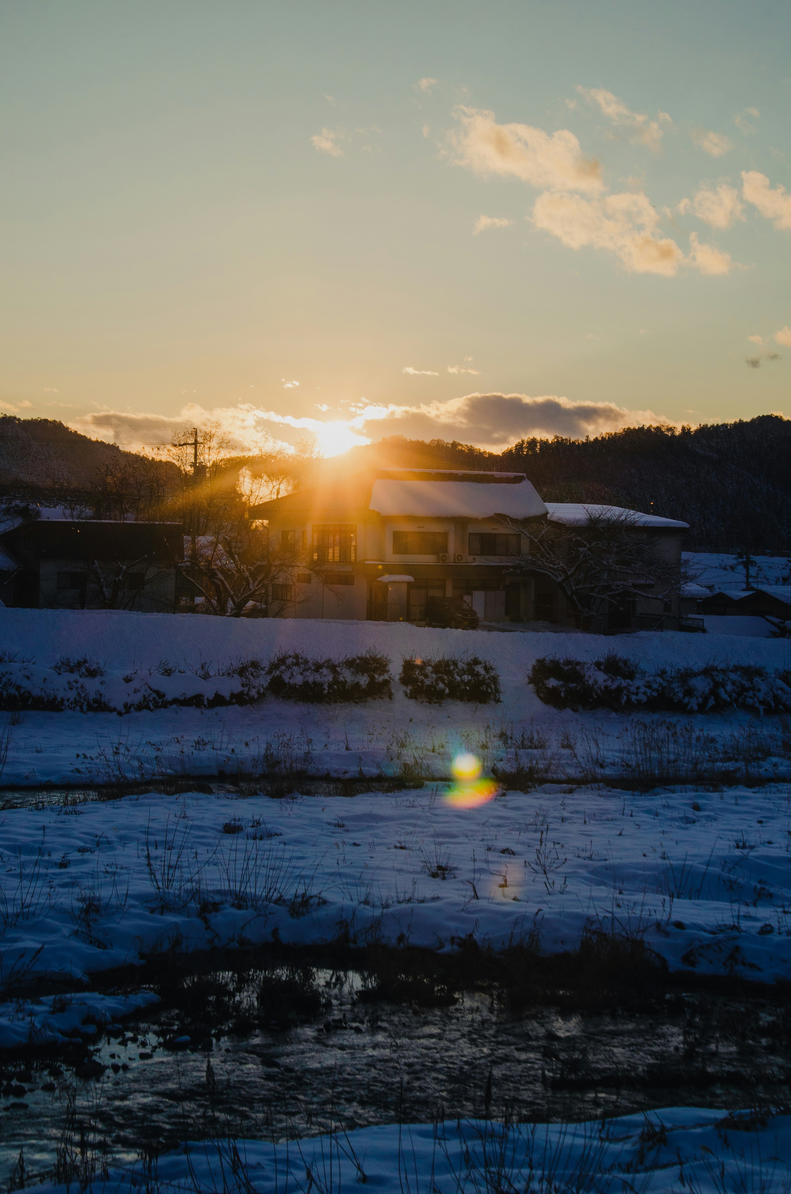 Japanese winter landscape