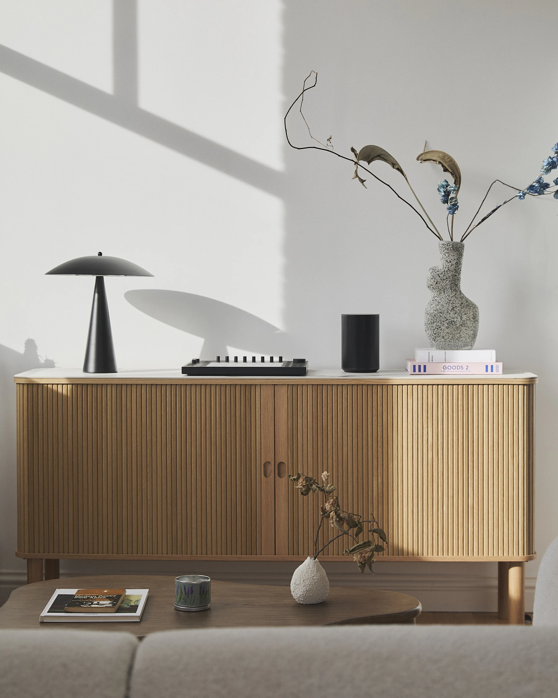 Curated decor collection with elegant sideboard styling
