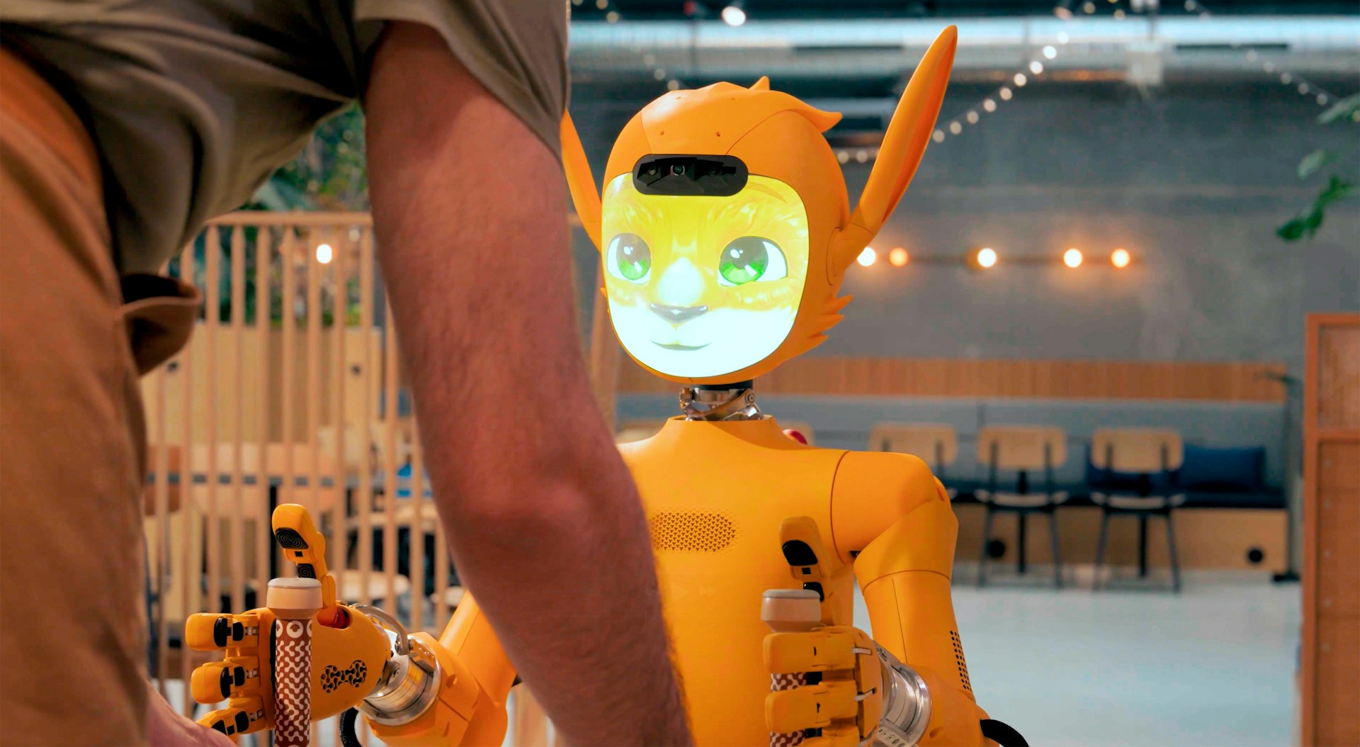 Person interacting with an AI automation system