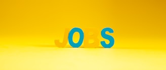 The word jobs in large letters on yellow