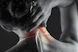 Woman's neck with highlighted pain area