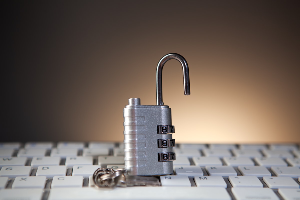 padlock on keyboard representing data privacy and security concerns