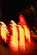 Abstract streaks of red and yellow lights at night