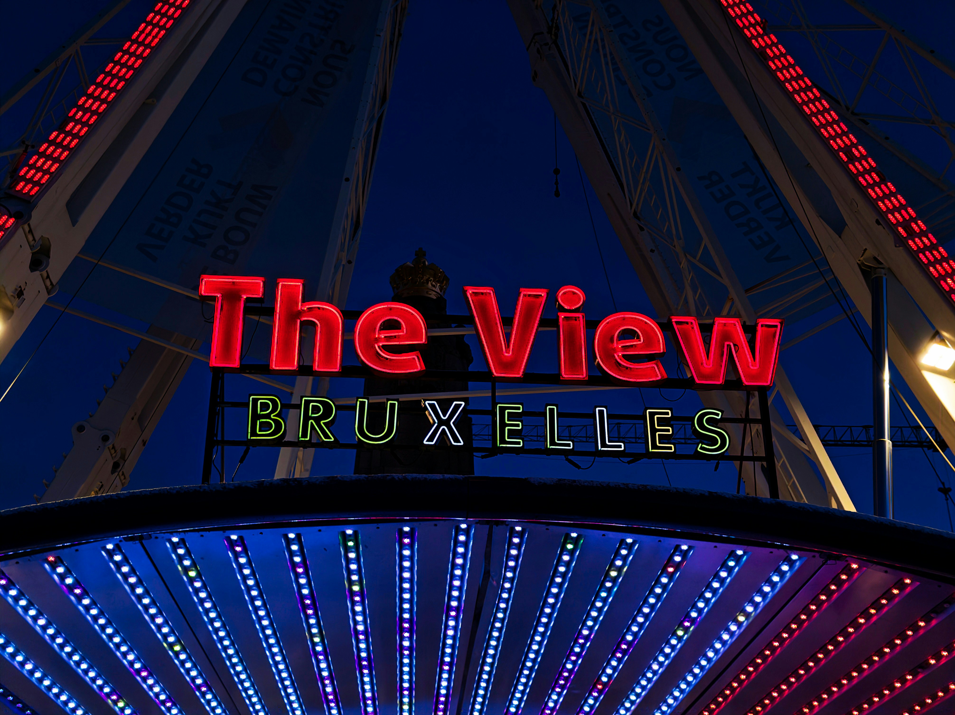 The view bruxelles illuminated at night