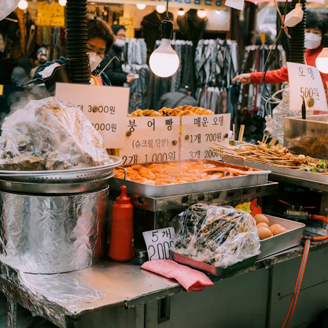 한국 길거리 음식 노점