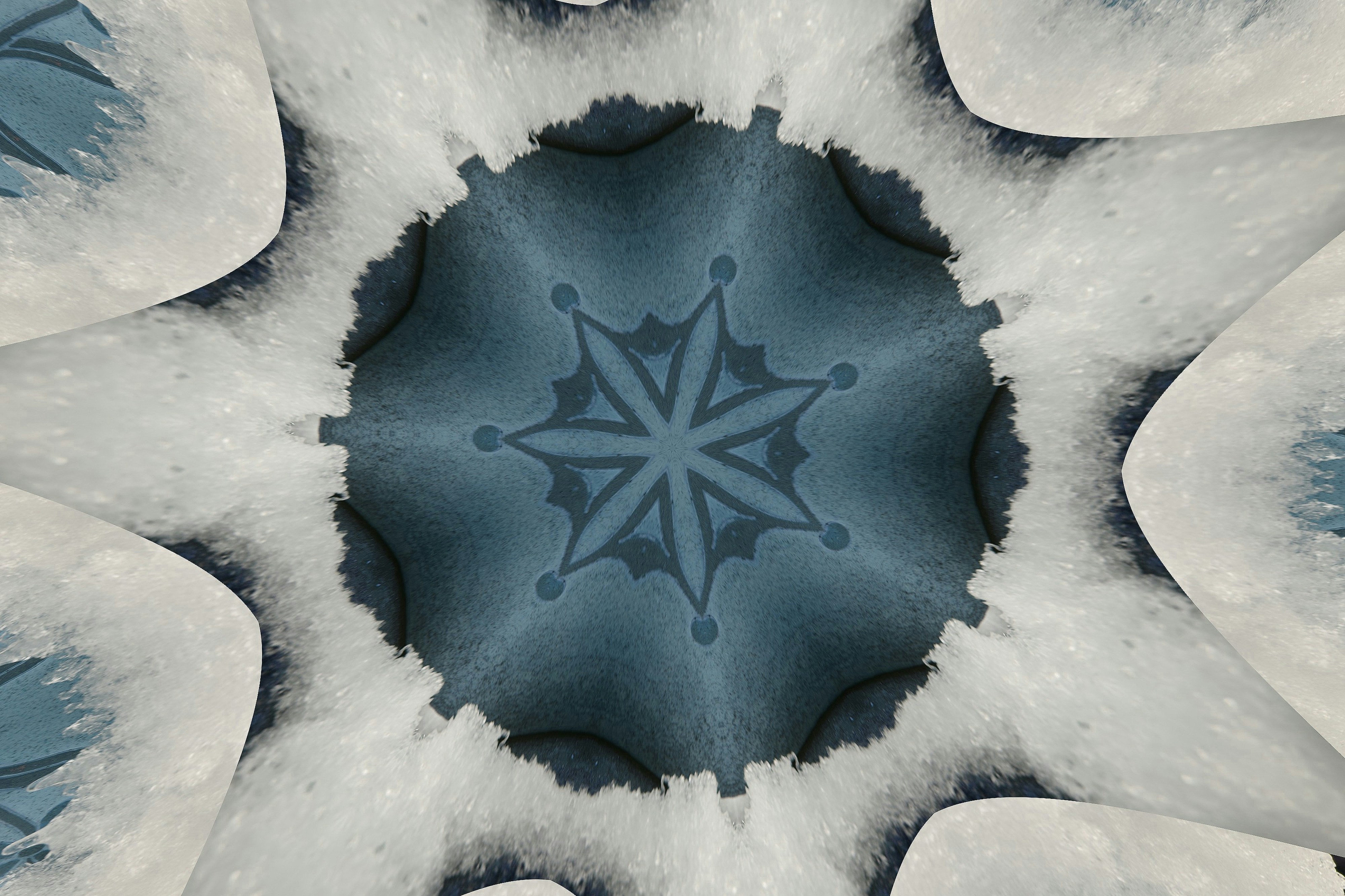 Abstract blue and white starburst pattern