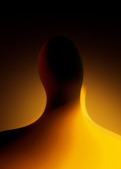 Warm glowing silhouette representing the physical body's capacity to heal