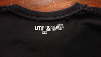Black t-shirt with ut final fantasy 35th anniversary logo
