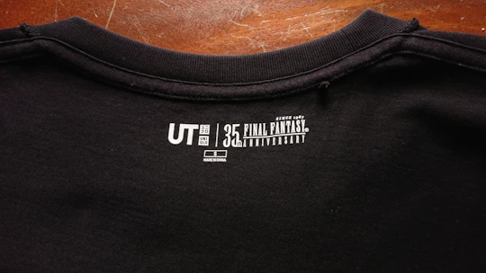 Black t-shirt with ut final fantasy 35th anniversary logo