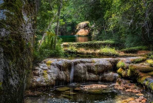 A small cascade and pools in the forest — Bonito, Brazil