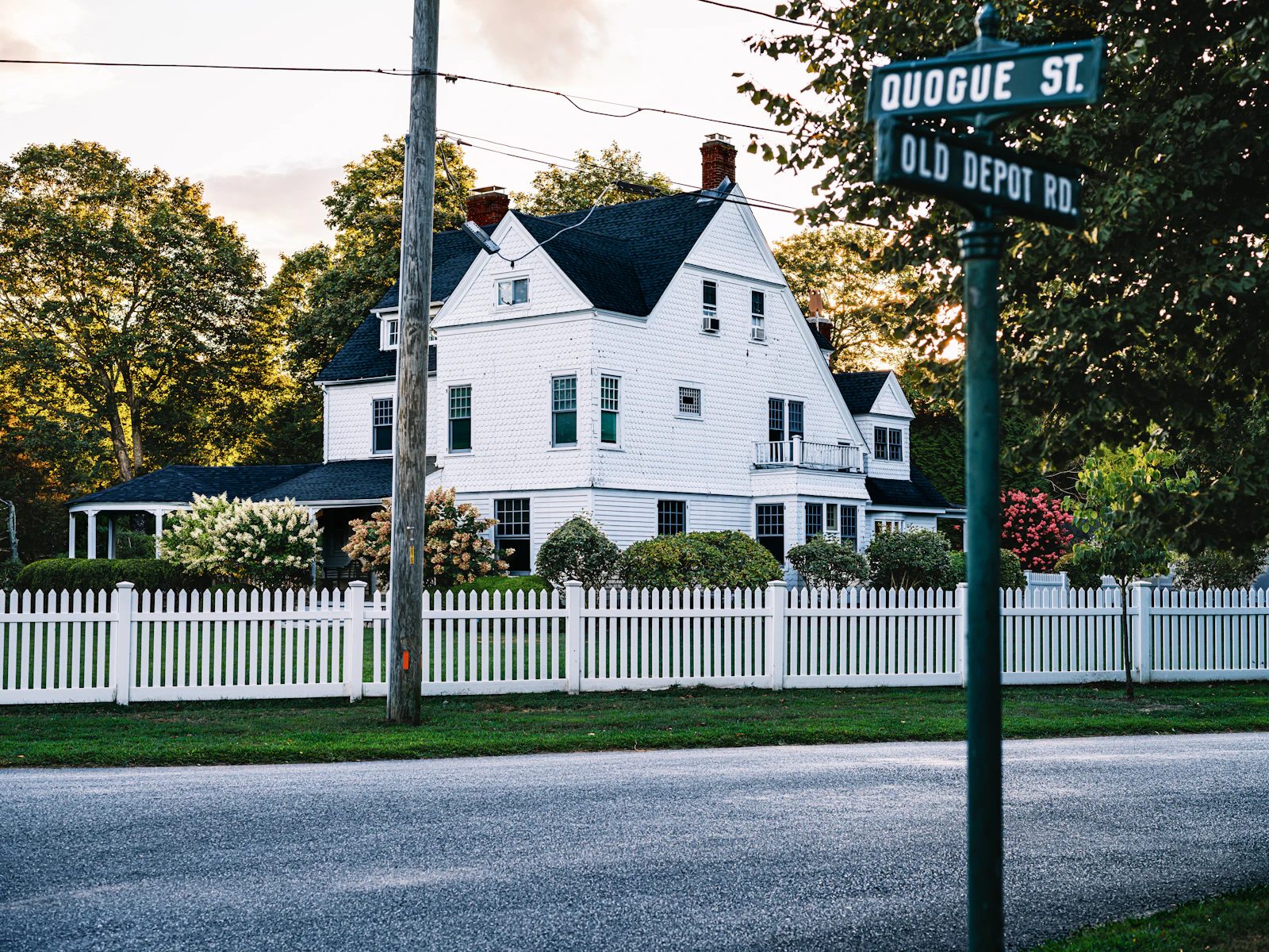 White house with a picket fence