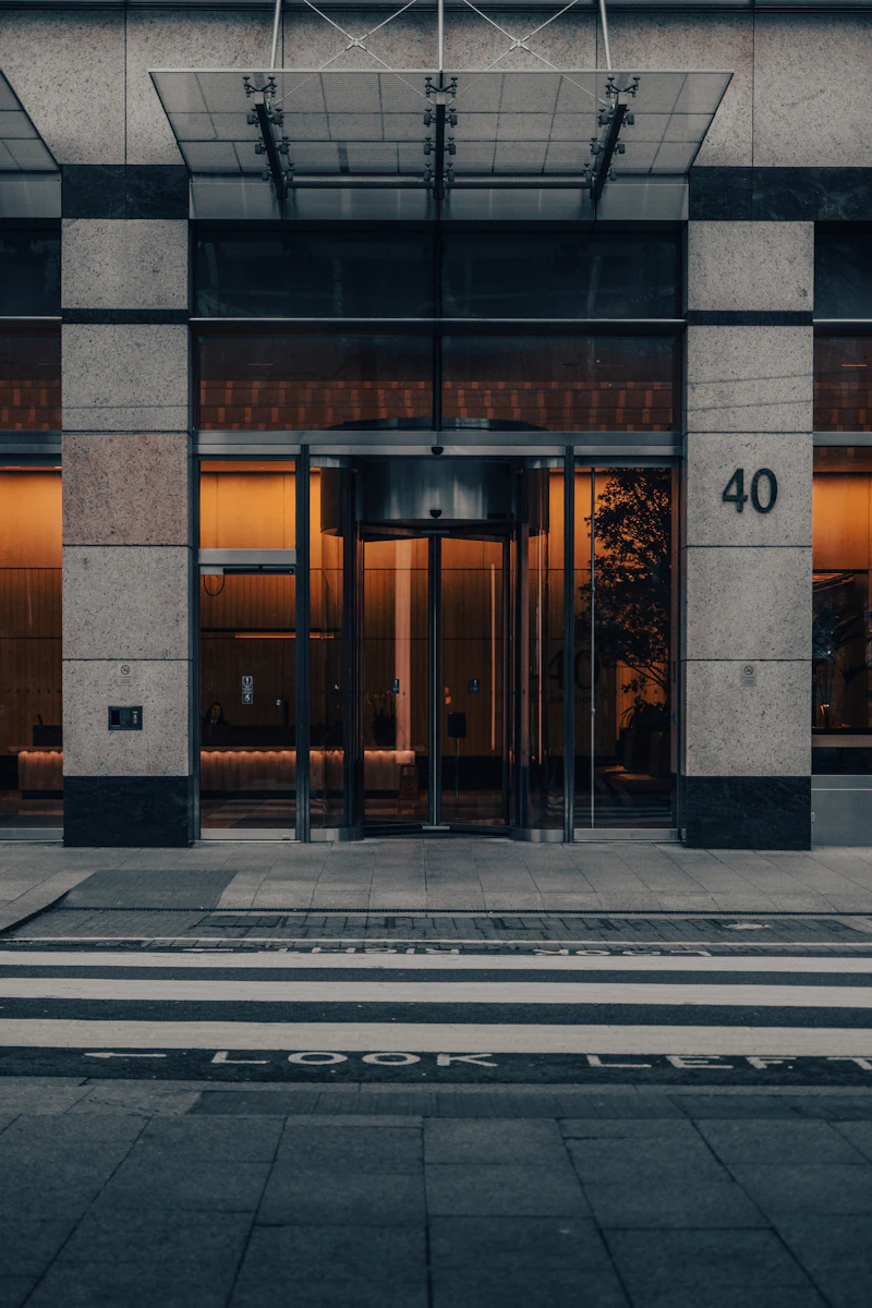 Commercial building entrance