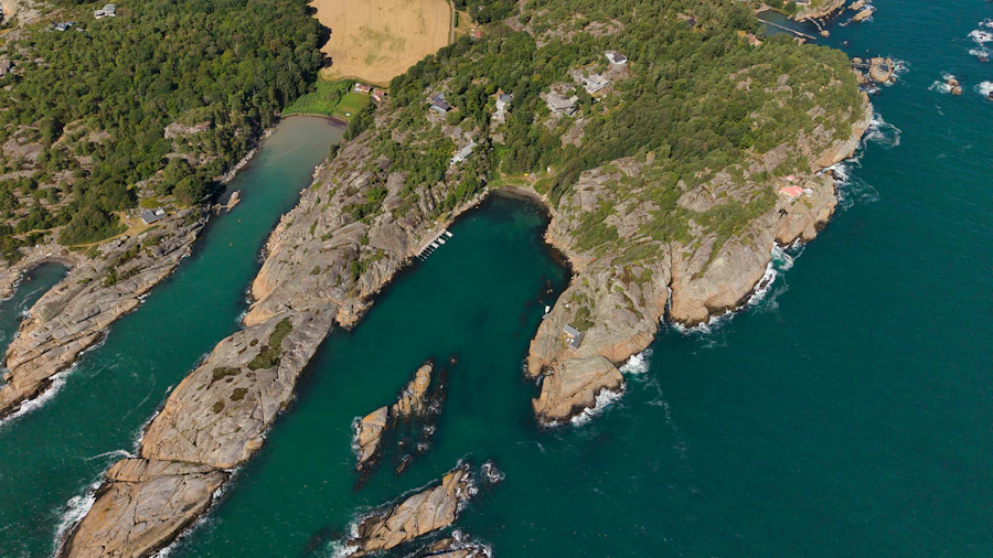 Aerial view of a turquoise coastline in Southwest Florida