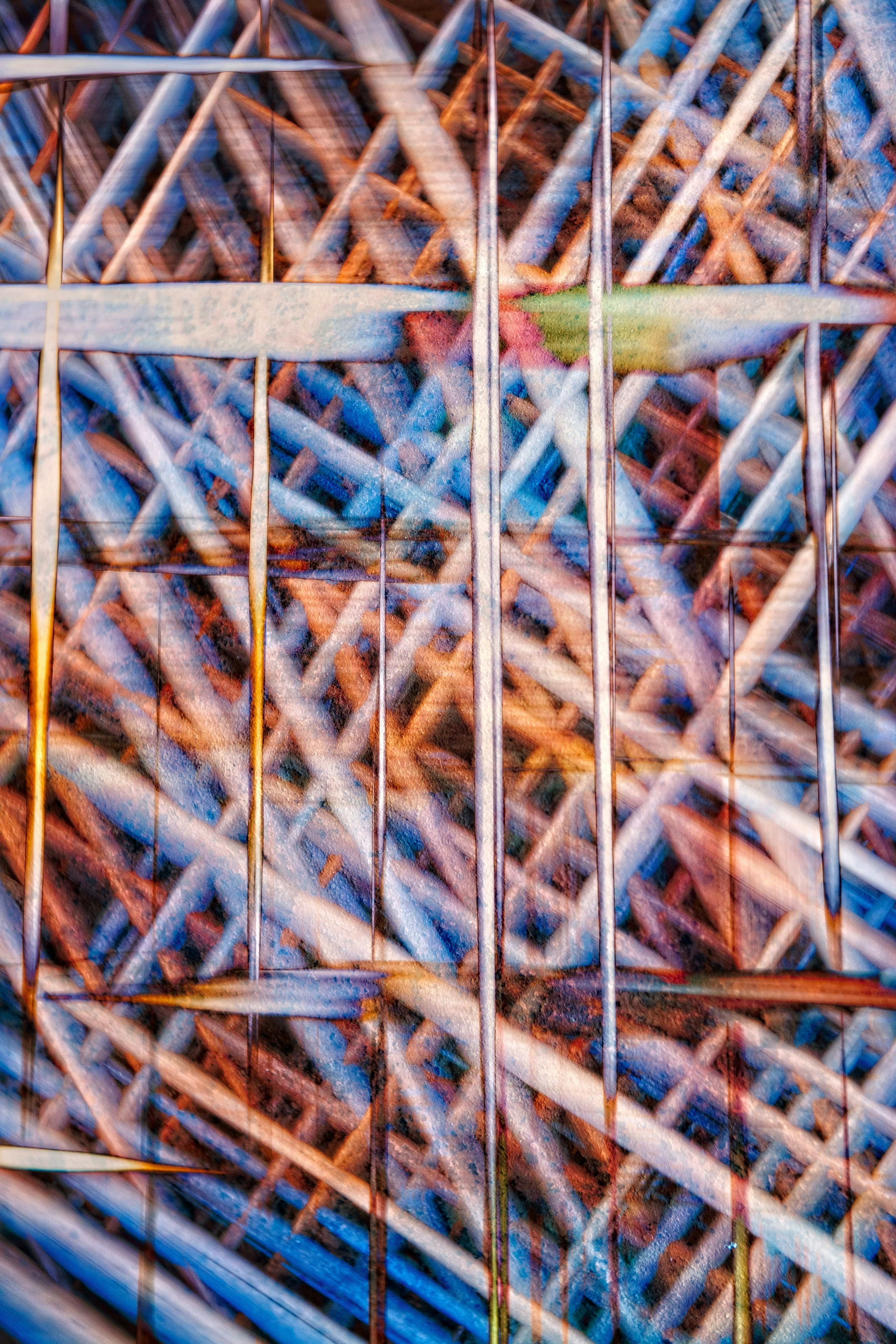 Abstract pattern of overlapping lines and shapes