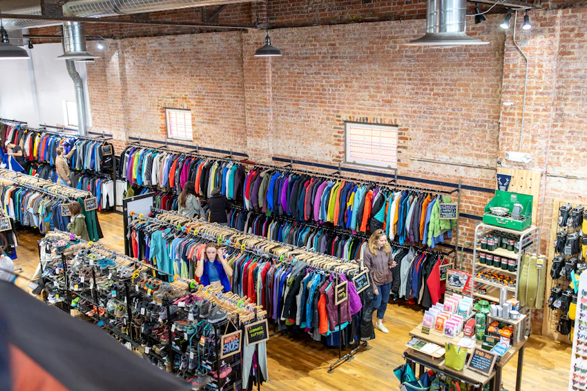 Independent retail shop with colourful clothing