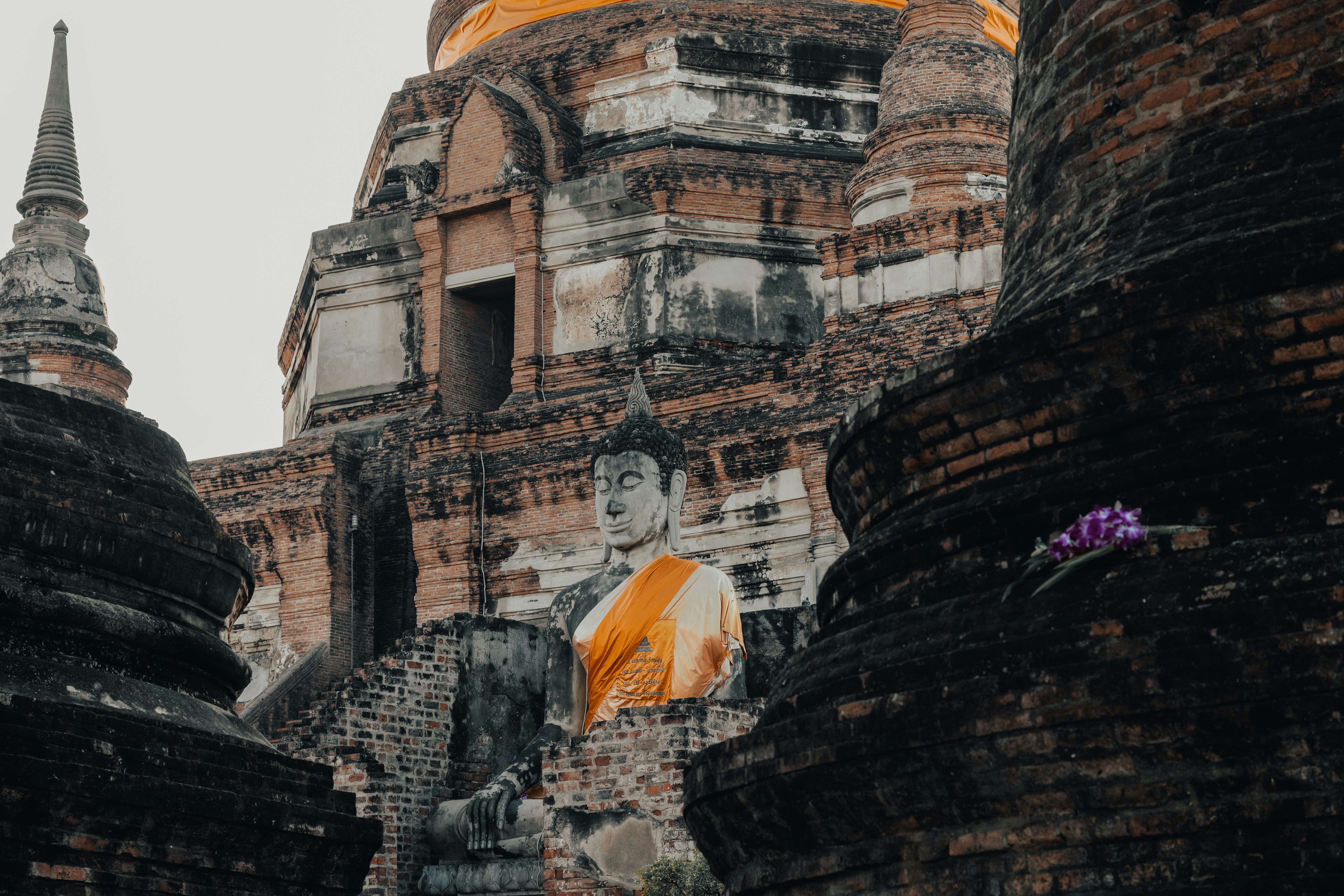 Ancient buddhist statues and ruins in southeast asia.
