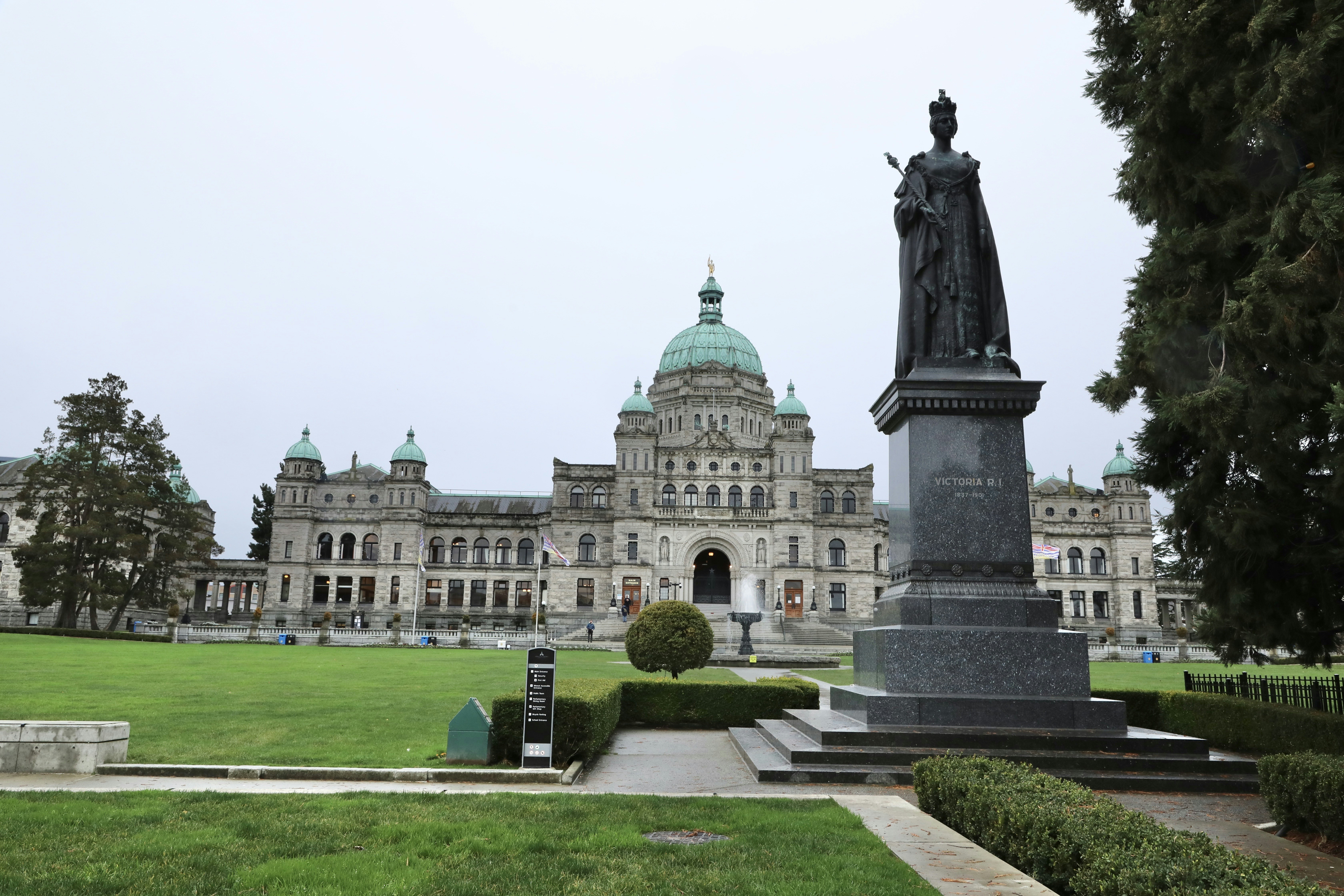 Statue in front of the legislative building