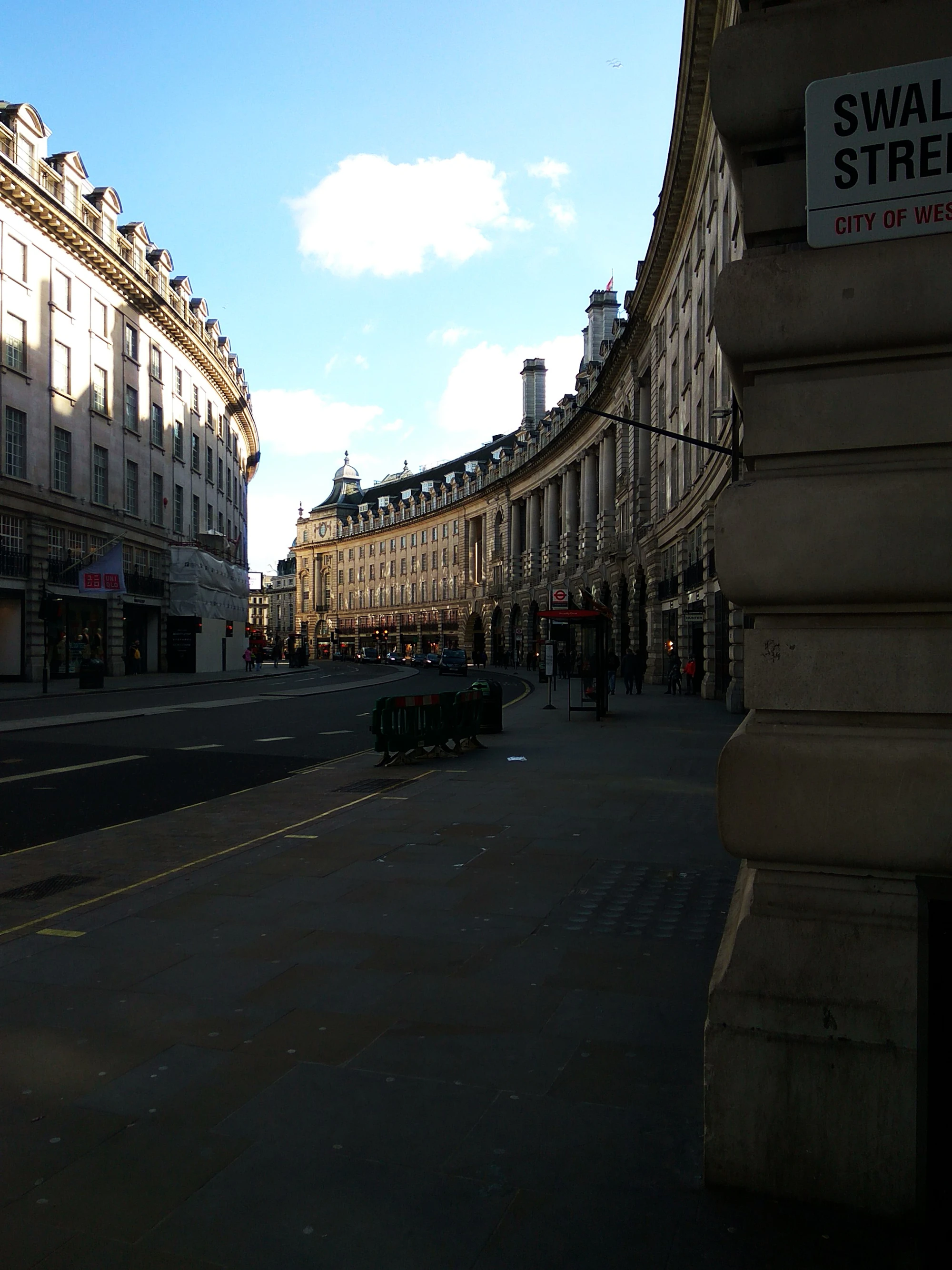 The curve of Regent Street on the edge of Mayfair