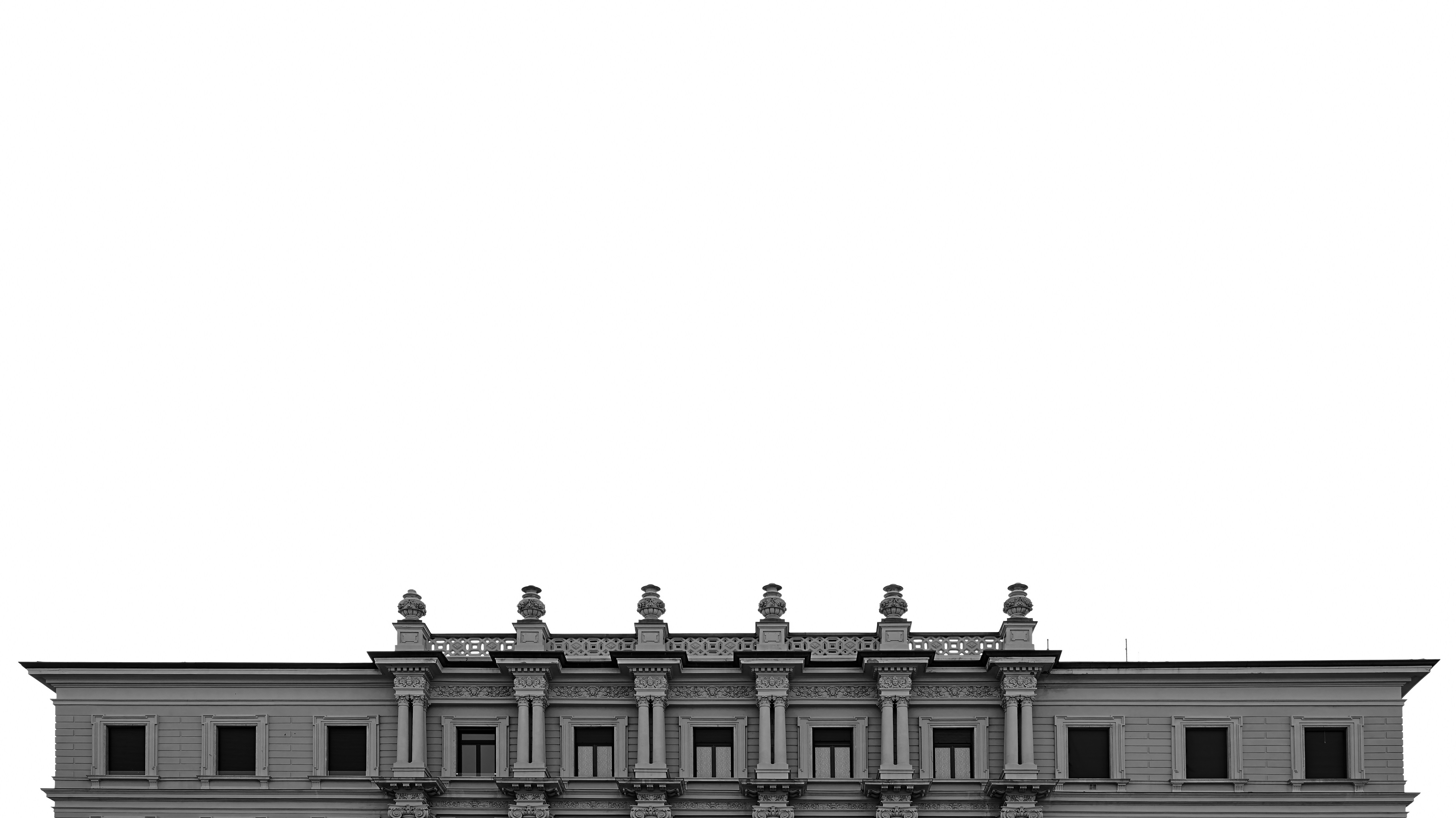 Classical building facade with columns and windows