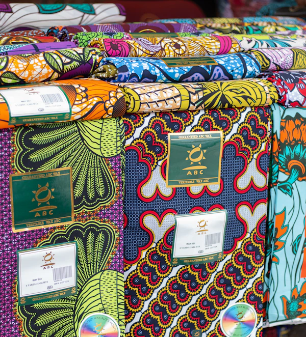 Colourful African wax print fabric