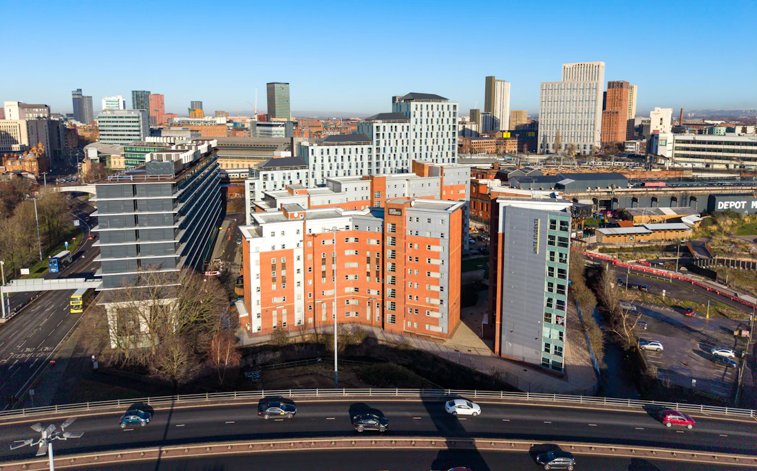 City skyline of residential buildings