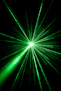Green laser beams radiating from a central point