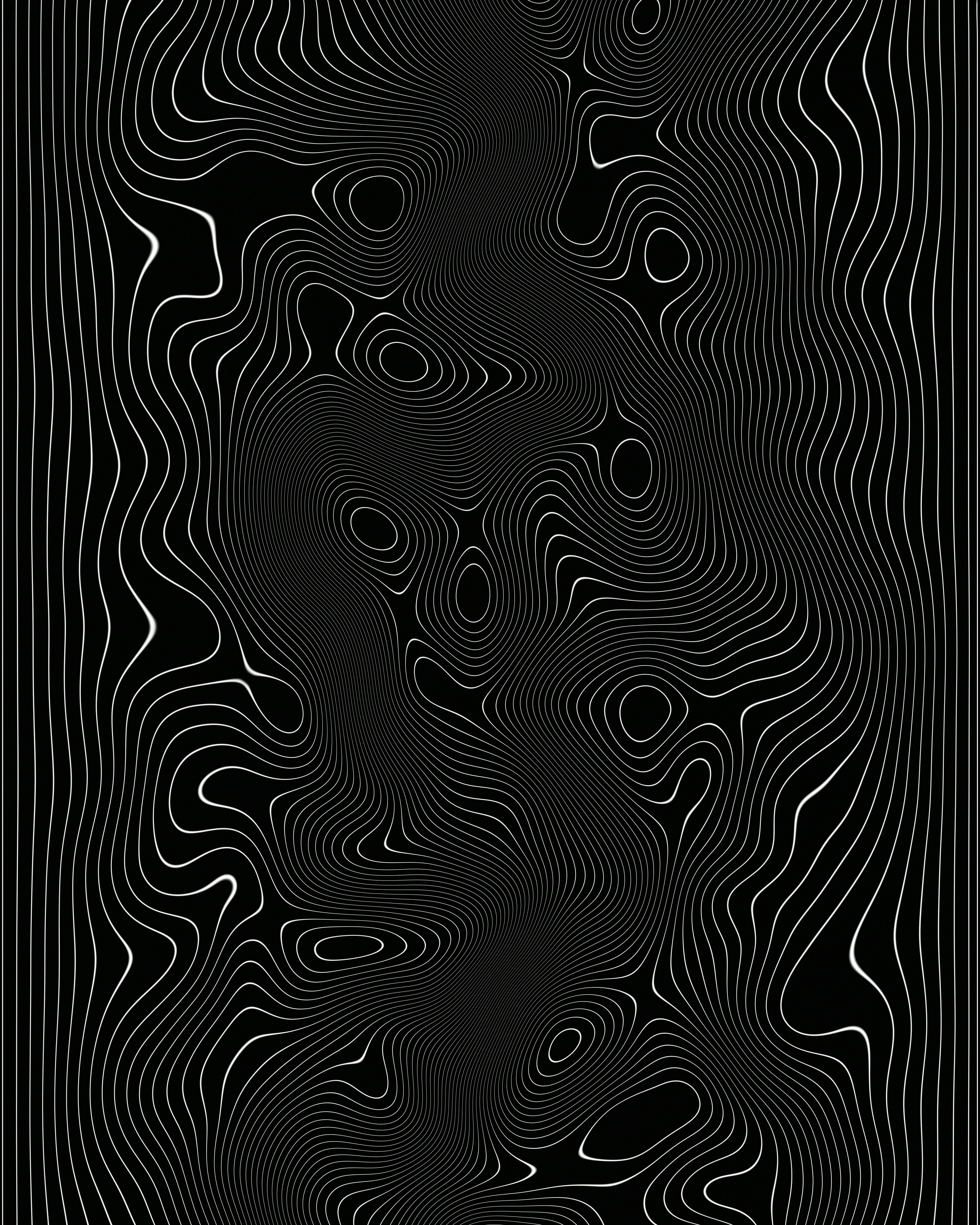 Abstract black and white wavy lines pattern