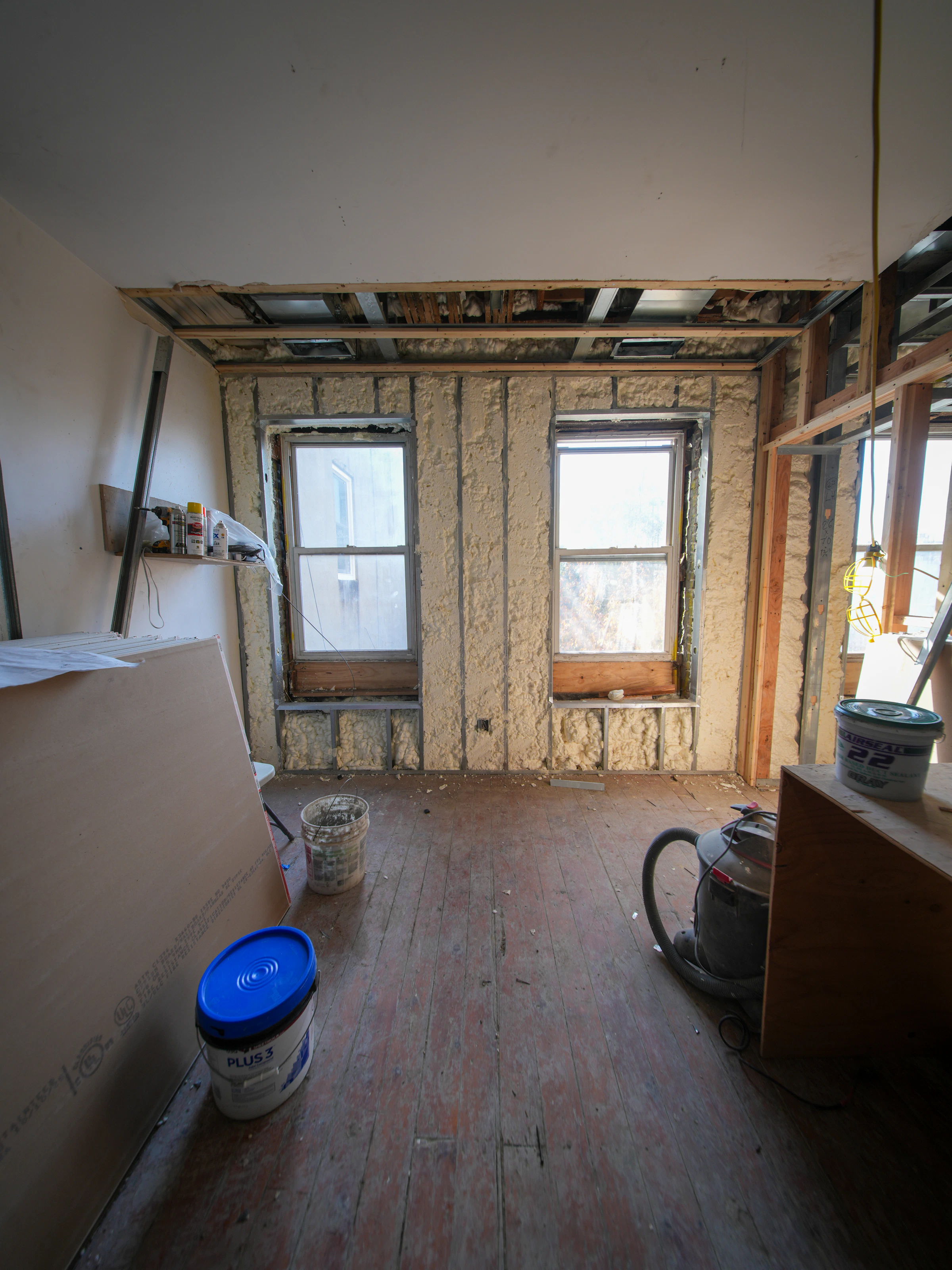 spray foam insulation in an attic