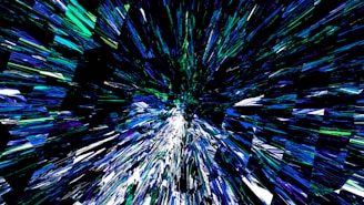 Abstract explosion of blue and green shards