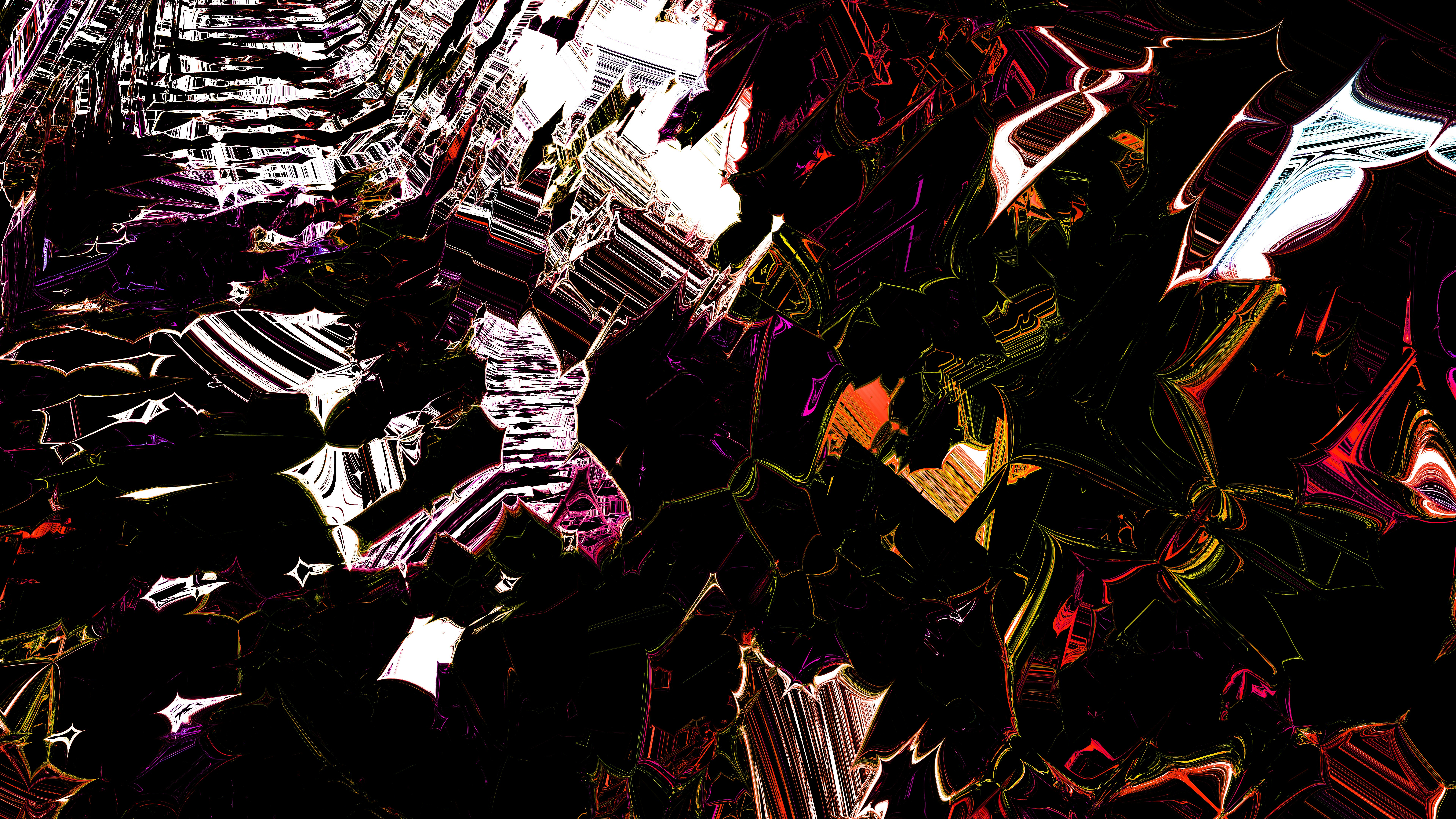 Abstrakte, farbenfrohe geometrische Formen mit scharfen Kanten