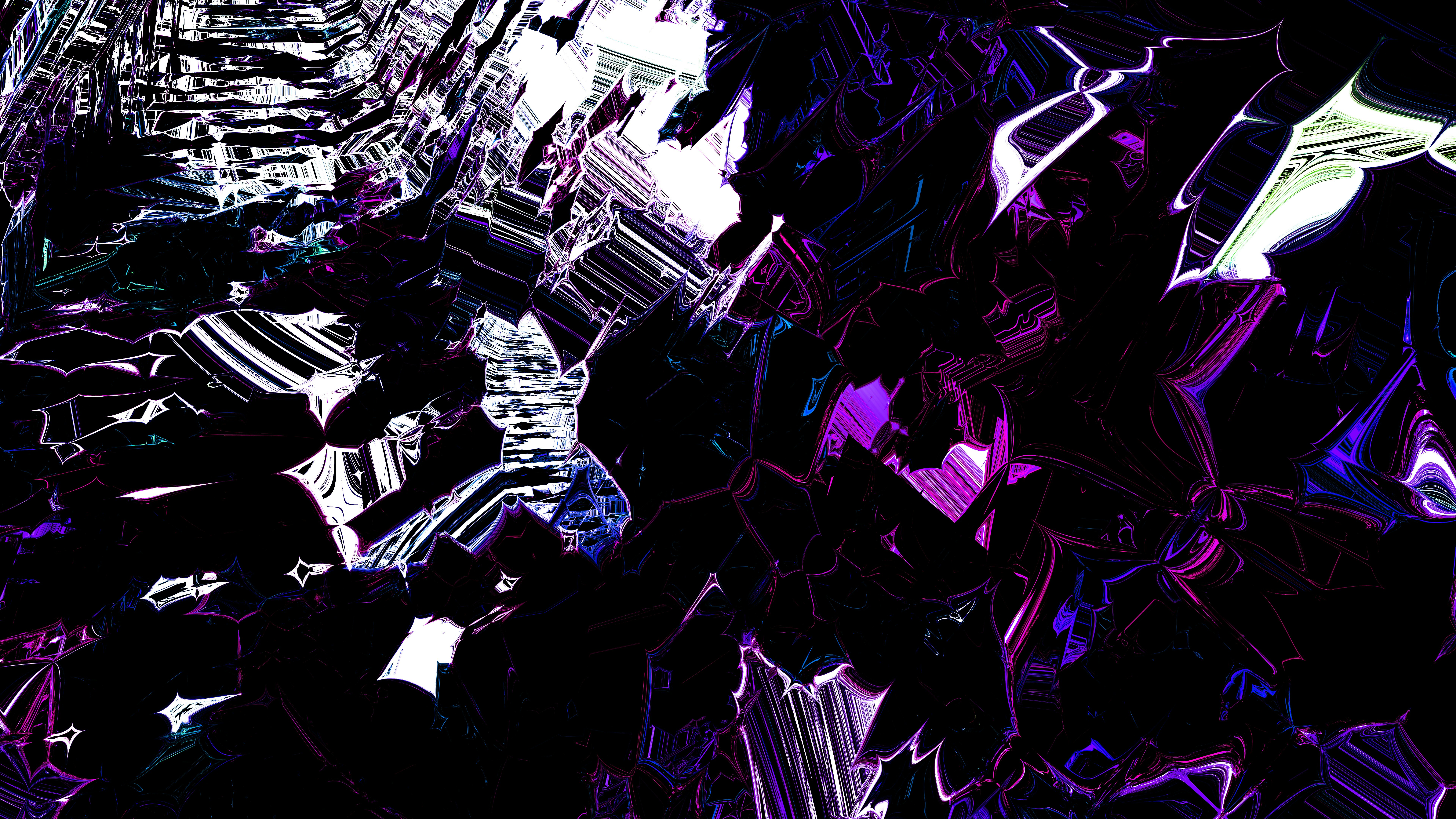 Abstrakte, farbenfrohe geometrische Formen mit dunklem Hintergrund