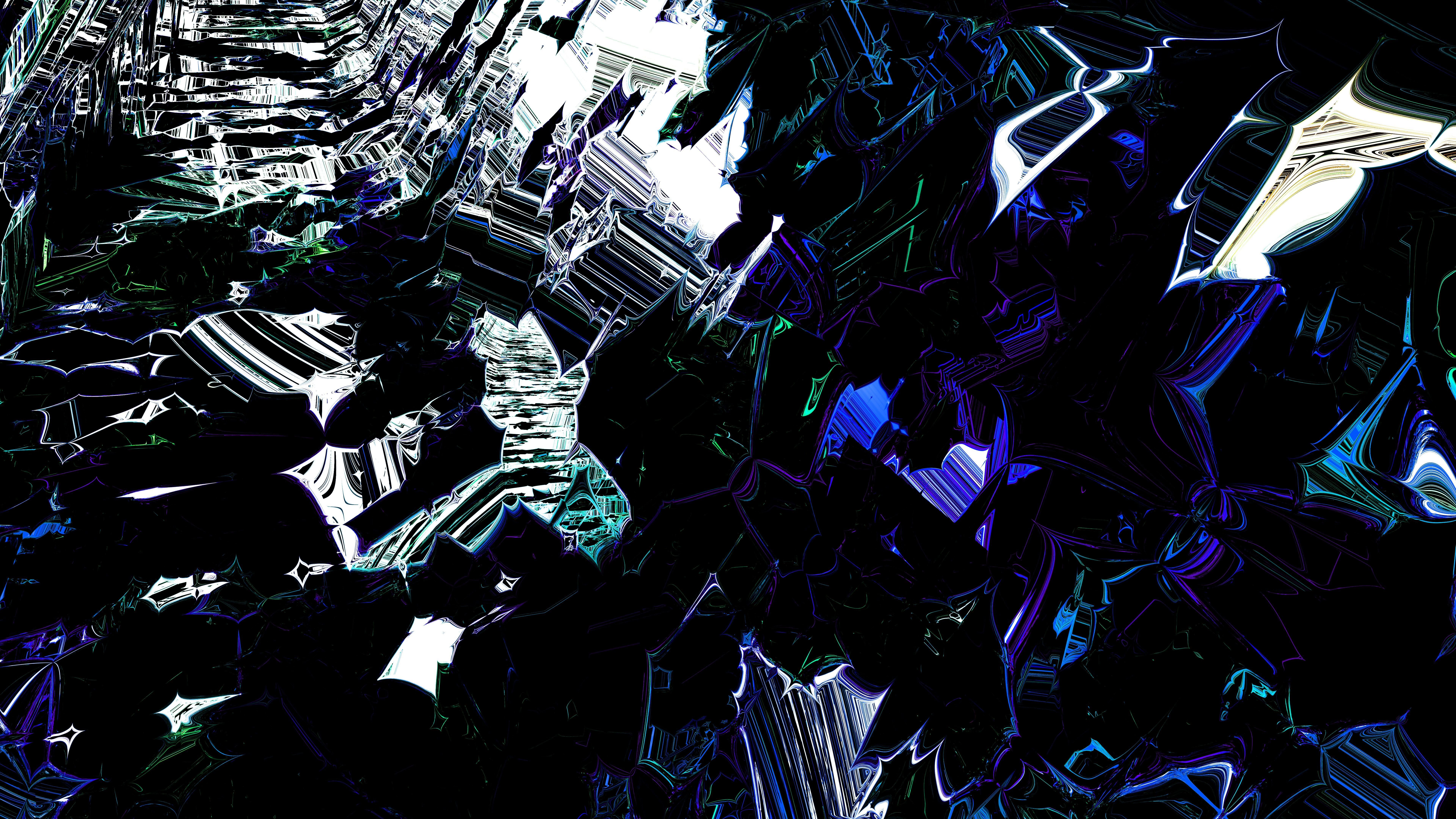 Abstrakter dunkler Hintergrund mit blauen und grünen geometrischen Formen