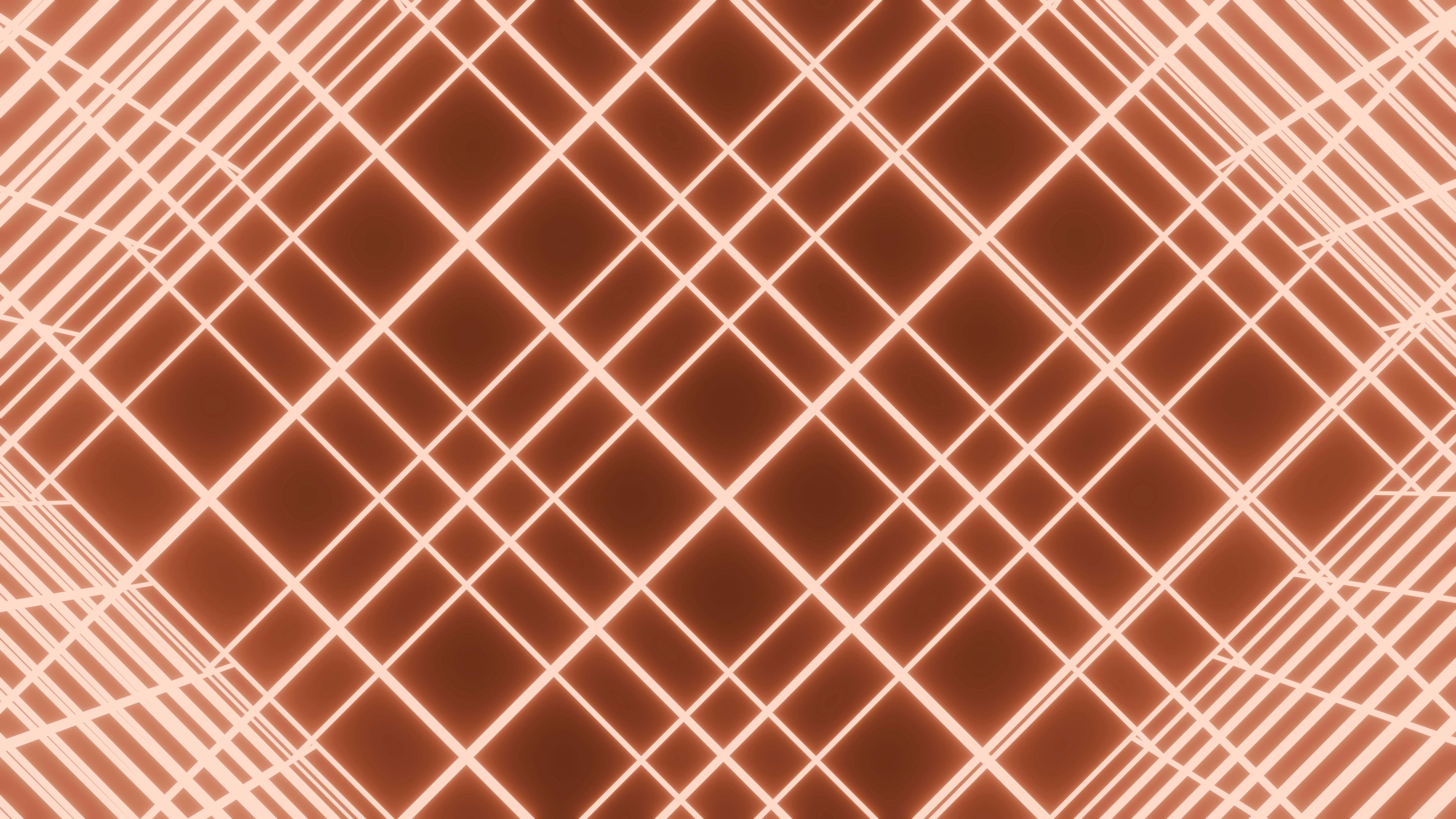 Ein Raster aus leuchtend orangefarbenen Linien auf braunem Hintergrund.