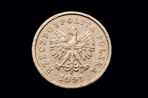 Polish coin with eagle and 1991 date