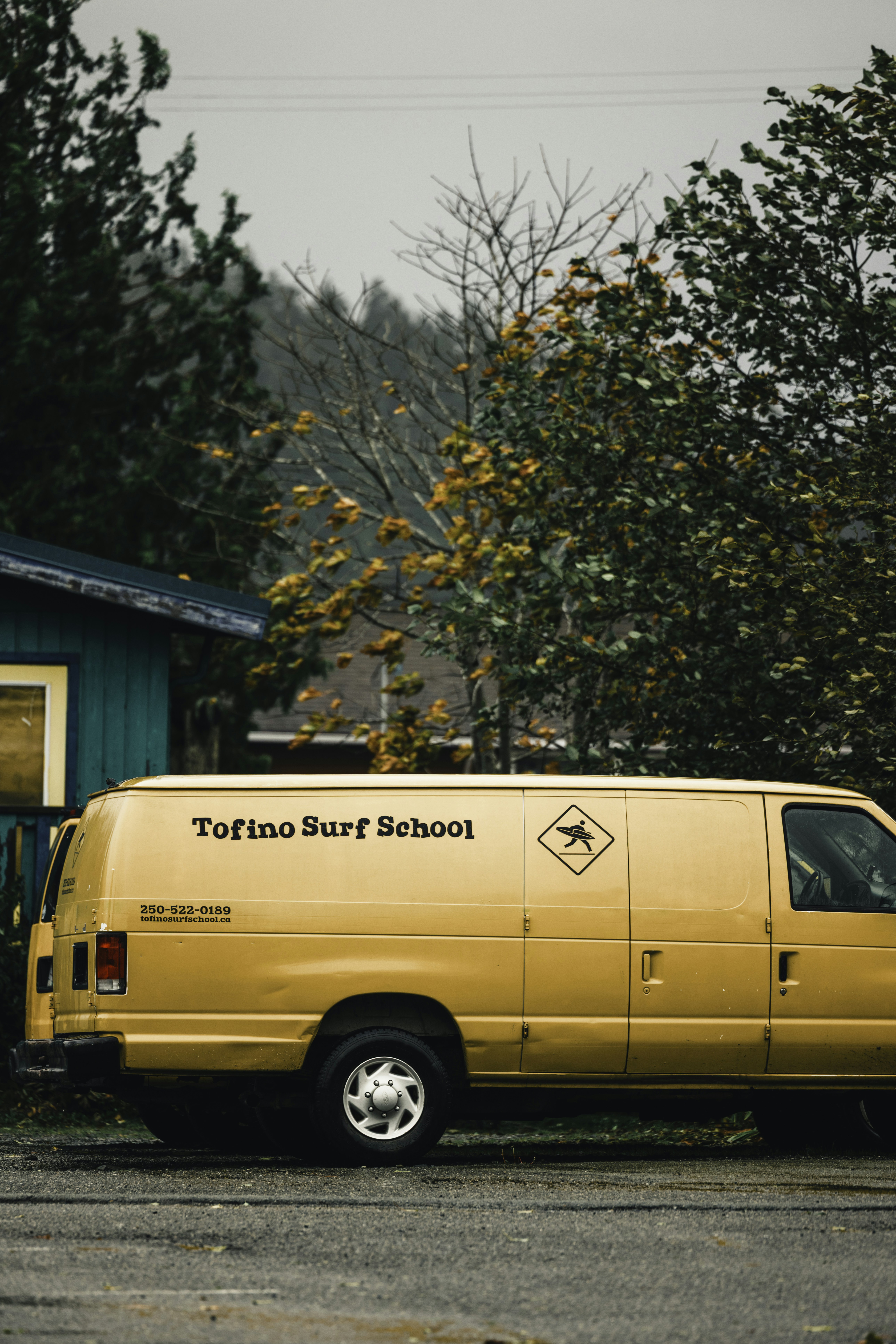 Yellow van with 
